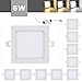 Produktbild 10 x 6 W LED Quadratisches Deckenleuchten Einaustrahler Super hell mit Trafo, Eckig Panel 3 Farbtemperaturen 3000-6500K[Energieklasse A++]