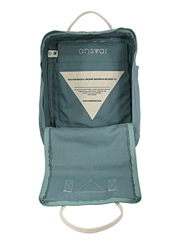 Ansvar II Rucksack aus Bio Baumwoll Canvas - Hochwertiger Damen   Herren Tagesrucksack aus 100  nachhaltigen Materialien - Wasserabweisend - Rucksack 