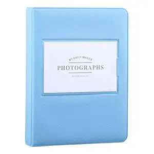 AKONEGE 64 Pockets Mini Photo Album for Fujifilm Instax Mini 7s 8 8+ 9 11 25 26 50s 70 90 Instant Camera, Mini Albums 2x3 for Polaroid Film & Kpop Photocards, Mint Blue