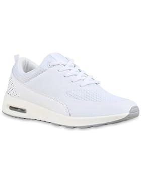 Stiefelparadies Damen Sportschuhe Runners Sneakers Laufschuhe Fitness Trendfarben Sportliche Schnürer Flandell