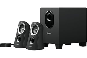 Logitech Z313 Système de Haut-Parleurs 2.1 avec Subwoofer, Son Riche, 50W en Puissance, Basses Puissantes, Entrée Audio 3,5 mm, Prise EU/France, PC/PS4/Xbox/TV/Smartphone/Tablette/Lecteur Noir