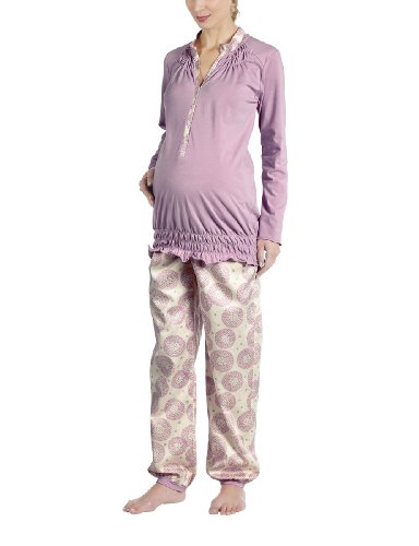 Anita Maternity Women's Long - regular Pyjama - Multicoloured - Mehrfarbig (sweet lilac 562) - 10 (Brand size: S)