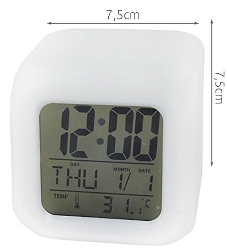 Chamäleon Wecker 7 Farben Led + Thermometer Lcd Neu #149 - 8