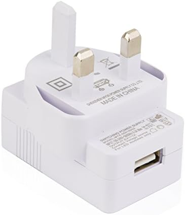 USB Power Adapter 3 Pin Plug Mains Charger UK Wall Plug for Led Light Strip,iPhones, iPods, Mobile phones, Digital Cameras and Other Device.