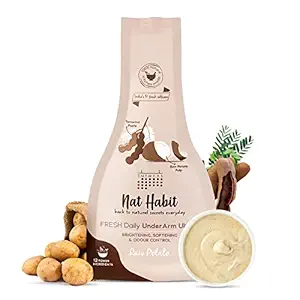 Nat Habit Raw Potato UnderArm Ubtan, Ayurvedic Underarm Scrub | For Brightening, Softening and Odor Control| 100% Natural, Kitchen made | Pack of 1, 40 gm