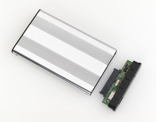 deleyCON 2,5“ Externes Gehäuse USB 3.0 für SATA I/II/III Notebook Festplatten und passend für jede SSD – Silber – stabiles Aluminium Gehäuse Festplattengehäuse – optimale Kühlung der Festplatte - 3