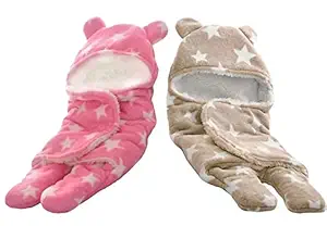 BRANDONN 3 in 1 Baby Boys and Baby Girls Baby Blanket/Safety Bag/Sleeping Bag for Babies for Babies(Pack of 2)