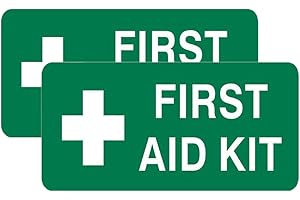 Haobase Kit di pronto soccorso, 2 cartelli autoadesivi in vinile (20 cm x 10 cm)