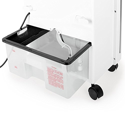 oneConcept • Baltic Blue • Luftkühler mit Wasserkühlung • Ventilator • Lufterfrischer • Luftbefeuchter • 3 Leistungsstufen • Fernbedienung • energiesparend • 65 Watt • 6 Liter Wassertank • inkl. Eispacks • Wasserstandsanzeige • Bodenrollen • weiß - 7