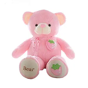 Frantic Soft Plush FabricTeddy Bear with Neck Ribbon (Strawberry/3 Feet)