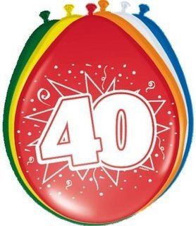 40 Geburtstag Deko Luftballon Ballons mit Zahl 40 Farbmix Dekoration zum 40er Geburtstag Party oder andere Anlässe 10 Stück