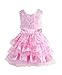 EJY Pink Princess Dress Baby Girls Infant Tutu Skirt Bow Dress +Flower Headband kids Children Clothing (13-18 Months)