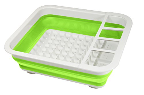 Jocca Silikon Zusammenklappbares Abtropfgestell, weiß/grün