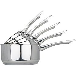 Kamberg - 0008075 - Set 5 Casseroles 12 / 14 / 16 / 18 / 20 cm - Acier Inoxydable Haute Qualité - Poignée anti chaleur Inox - Tous feux dont induction
