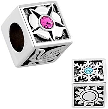 MYD Jewellery Snowflake Maple Crystal Cube European Charms Spacer Bead Woman Bracelet