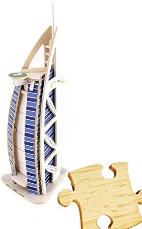 Dodolive Interactive Assembly DIY 3D Wooden Jigsaw Puzzle,Model of Burj Al Arab Hotel
