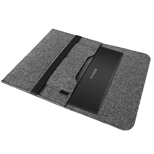 Laptop Tasche Sleeve Hülle für Medion Akoya E2228T Notebook Netbook Ultrabook Case aus strapazierfähigem Filz in Grau mit praktischen Innentaschen von NAUCI - 2