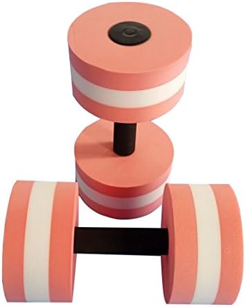 ANAM 2 Pieces Fitness Water Dumbbells Aqua Dumbbell Foam Water Aerobic Pool Exercises Equipment 2 Pcs (Pink &amp; White)