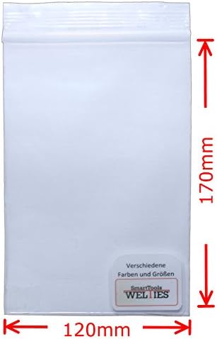 Ziplock Bags (120x170 mm 90µ Transparent Professional Quality Extra Strong For Demanding Applications Stability and Tear, Pefect for Heavy Or Angled Metal Objects Such as