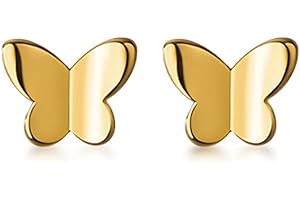 SLUYNZ 925 Orecchini a Farfalla in Argento Sterlina per le Donne Ragazze Adolescenti Orecchini a Perno Minuscoli