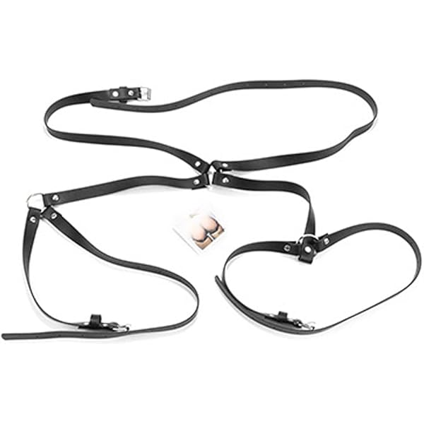 Sethain Punk lederen beenketting riem zwart taille dijkousenbanden rave