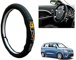 WolkomHome Ring Type Car Steering Wheel Cover (Om Namah Shivay) for Maruti WagonR 2019