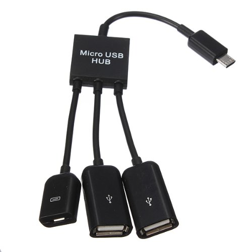 SAWAKE Dual Micro USB Host OTG Hub Spiltter Adapter Kabel fuer Nexus S3 Galaxy Tab Smartphones