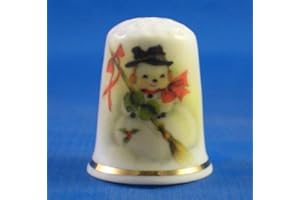Birchcroft China Porcelaine Fine à Collectionner Dé à Coudre Happy Bonhomme de Neige