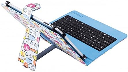 'Printed SILVERHT Nanohoop Cool Ice Pop Universal Folio Case with Micro USB Keyboard for 9 – 10.1 inch Tablet