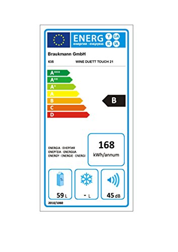 CASO WineDuett Touch 21 Design Weinkühlschrank für bis zu 21 Flaschen (bis zu 310 mm Höhe), zwei Temperaturzonen 7-18°C - 2