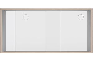 SUPERELCH Schiebetür für Kallax Regal Acrylglastüren Glasvitrine Glastür Laufschiene mit Holzrahmen für Bücher Deko Sammelstücke (Glasoptik)