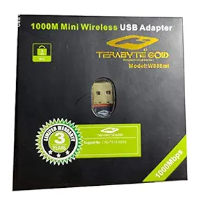 World Shopper TERABYTE 1000 Mbps WiFi dongle Mini Wireless Dongle Network Card USB 1000M WiFi Adapter USB Dongle Wireless Receiver Network Card for PC/Laptop (Black)