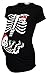 Happy Mama. Woman's Maternity Tattoo Mom Baby Pirate Skeleton T-shirt Tee. 185p (Black, UK 10/12)