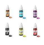Naranja, azul baby, púrpura, negro, amarillo y rojo