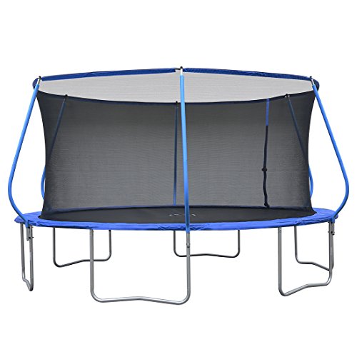 HLC 15FT Garden Round Outdoor Trampoline With Safety Net Enclosure , Best gift for Family