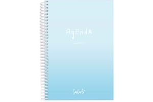 Casterli-AGENDA ESCOLAR BASIC Color Azul Cielo, Semana Vista, Vertical, Tamaño A5, Papel 70g, Cubierta Polipropileno Opaco, Colores surtidos, 148 x 210 mm