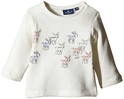 TOM TAILOR Kids Baby Girls basic theme sweatshirt/510 Sweatshirt, Grey (cloud Dancer 2067), 3-6 Months (Manufacturer size: 68)