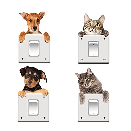 Hacoly 3D Katzen Lichtschalter Wandaufkleber Hunde Wandschalter Wandsticker Möbel Küche Toilette Steckdose Selbstklebend Aufkleber Wandtattoo Esszimmer Wanddeko Ideal für die Dekoration Ihres Hauses Hacoly 3D Katzen Lichtschalter Wandaufkleber Hunde Wandschalter Wandsticker Möbel Küche Toilette Steckdose Selbstklebend Aufkleber Wandtattoo Esszimmer Wanddeko Ideal für die Dekoration Ihres Hauses