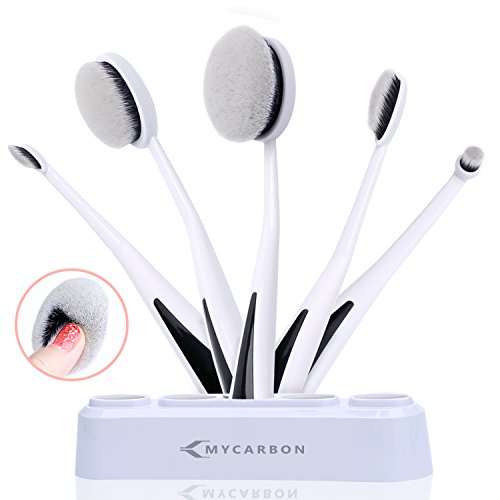 Make Up Pinsel Set MYCARBON Zahnbürste Pinselset Vegan Oval Brush wie Echthaarpinsel Sparsam Auftragen Schminkpinsel Kosmetikpinsel für Profi Cosmetics Concealer Puderpinsel Foundation - 2