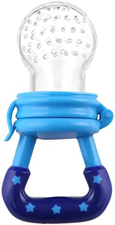 Lyuboov Baby Fresh Food Feeder Feeding Pacifier Dummy Soother Weaning Nipple size blue M (blue M)