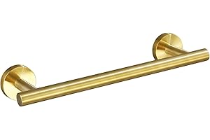 YUET Towel Rail 30CM Brushed Gold Hand Towel Holder Bar Bathroom Holders For Bathrooms Kitchen Dish Cloths Hanger 304 Stainless Steel RUSTPROOF Wall Mounted 12'' Brass