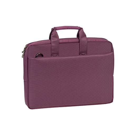 RIVACASE Laptoptasche bis 15.6“ – Kompakte Tasche mit zusätzlich gepolsterten Notebookfach und viel Stauraum – Lila - 2