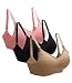 YuanYan Comfort Sleeping Bra Wireless Underwear Front Open Seamless Nursing Bras (L, 3Pack,Black-pink-Skin)