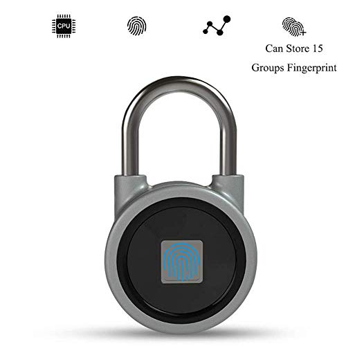 Preisvergleich Produktbild Hkdfjg Fingerabdruck Vorhängeschloss wasserdicht tragbare Bluetooth Smart Fingerabdruck Schloss Vorhängeschloss Anti-Diebstahl-iOS Android APP Control Door Cabinet Vorhängeschloss