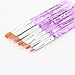 MAKARTT 7 PCS Flat UV Gel Brush Set Acrylic Nail Art Painting Draw Brush Pen Set