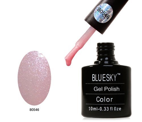 Bluesky Gel Polish UV LED Gel Soak Off Nail Polish, Grapefruit Sparkle 10 ml