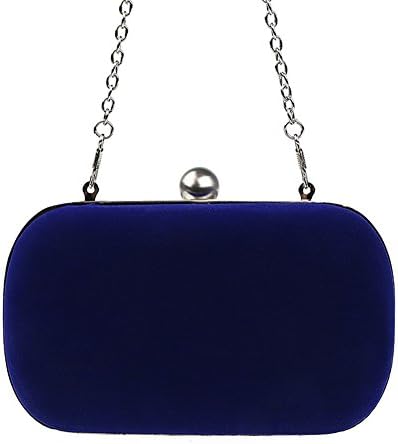 Clorislove Womens Fashion Handmade Velvet Clutch Bags Evening Wedding Purse Box (Blue)