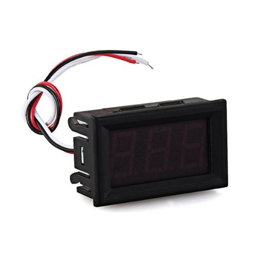 Mini Panelmeter Spannungsanzeige Voltmeter DC 0-30V 20 mA Rot drei Kabel - 3