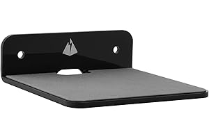 TXEsign Small Wall Shelf Speaker Stand, Small Shelf Speaker Mount for Bluetooth Speaker, Webcam, Cell Phones, Mesh Router,Toy Display Shelf Acrylic Speaker Shelf (Black)