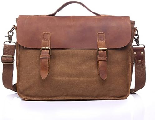 FZHLY Canvas Handbag Retro Shoulder Messenger Bag,Camel
